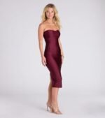 Fabulous Allure Strapless Bodycon Midi Dress - Image 4