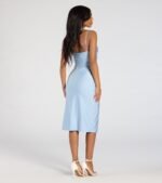 Sleek And Smooth High Slit Midi Dress - Image 57
