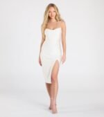 Sleek And Smooth High Slit Midi Dress - Image 60