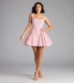 Sugar And Spice Sleeveless Tie-Back Skater Dress - Image 13