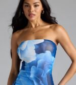 Grandeur Blooms Strapless Slit Floral Maxi Dress - Image 11