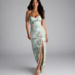 Laced-Up Masterpiece Floral Slit Maxi Dress