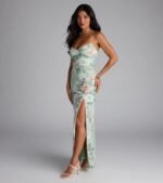 Laced-Up Masterpiece Floral Slit Maxi Dress - Image 4