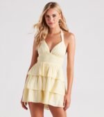 Sunset Happy Hour Ruffled Skater Dress - Image 26