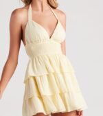 Sunset Happy Hour Ruffled Skater Dress - Image 29