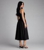 Romantic Sunny Days Crew Neck Poplin Midi Dress - Image 6