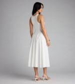 Romantic Sunny Days Crew Neck Poplin Midi Dress - Image 2