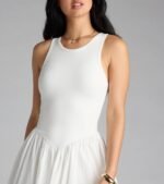 Romantic Sunny Days Crew Neck Poplin Midi Dress - Image 3