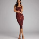 Chic Glimpse Floral Tube Midi Dress