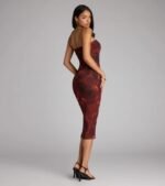 Chic Glimpse Floral Tube Midi Dress - Image 2