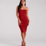 In The Details Basic Ruched Midi Dress