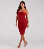 In The Details Basic Ruched Midi Dress - Image 3