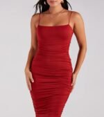 In The Details Basic Ruched Midi Dress - Image 4