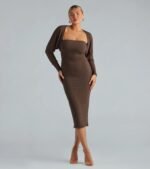 She's The Main Rib Knit Strapless Midi Dress - Image 10
