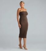 She's The Main Rib Knit Strapless Midi Dress - Image 12
