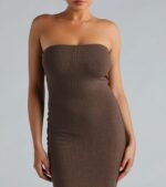 She's The Main Rib Knit Strapless Midi Dress - Image 13
