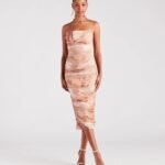 Day Dreamer Strapless Abstract Midi Dress