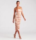 Day Dreamer Strapless Abstract Midi Dress - Image 3