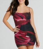 So Fab Marble Print Mesh Mini Dress - Image 4