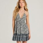 Sway With Me Halter V-Neck Paisley Skater Dress
