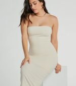 She's The Main Rib Knit Strapless Midi Dress - Image 6