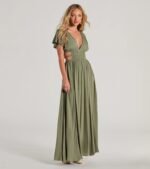 Make Hearts Flutter Short Sleeve Cutout Maxi Dress - Image 4