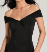 Elevated Chic Off-The-Shoulder A-Line Mini Dress - Image 4