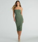 She's The Main Rib Knit Strapless Midi Dress - Image 14