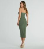 She's The Main Rib Knit Strapless Midi Dress - Image 15