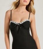 Desirable Sultry Sweetheart Bow Bodycon Mini Dress - Image 4