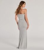 Casual Chic Ruched Ribbed Knit Maxi Dress - Image 3