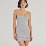 Sweet Silhouette Rosette Ruffled Knit Mini Dress