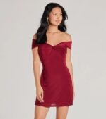 Elevated Chic Off-The-Shoulder A-Line Mini Dress - Image 5