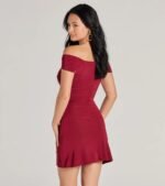 Elevated Chic Off-The-Shoulder A-Line Mini Dress - Image 6