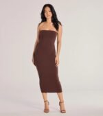 She's The Main Rib Knit Strapless Midi Dress - Image 18