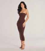 She's The Main Rib Knit Strapless Midi Dress - Image 21