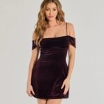 Luxe Chic Velvet Cold-Shoulder A-Line Mini Dress