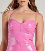 Major Icon Latex Faux Leather Bodycon Mini Dress - Image 8