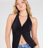 Routinely Cute Halter Knot Crop Top - Image 5