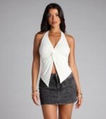 Routinely Cute Halter Knot Crop Top - Image 23