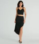 Alluring Dream V-Neck Lace Rosette Crop Top - Image 3