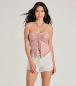 Hit The City Strapless Slit Crop Top - Image 9