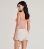 Hit The City Strapless Slit Crop Top - Image 10