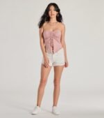 Hit The City Strapless Slit Crop Top - Image 11