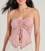 Hit The City Strapless Slit Crop Top - Image 12