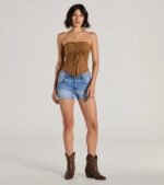 Hit The City Strapless Slit Crop Top - Image 3