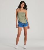 Unique Addition Strapless Cut Out Tube Crop Top - Image 3