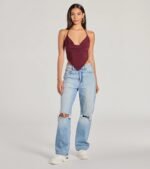 Sunny Day Cute Halter Open Back Crop Top - Image 3
