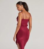 Flirty Moves Ruffled Tie-Front Knit Crop Top - Image 2
