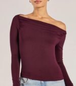 Casual Icon Off-The-Shoulder Long Sleeve Top - Image 9